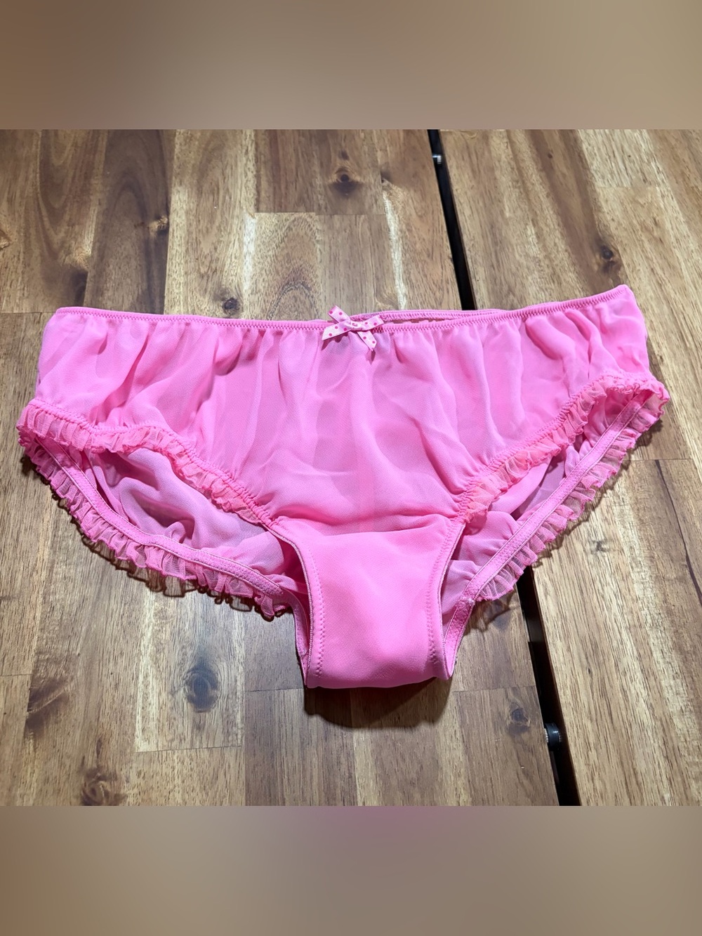 NWOT Victoria's Secret Pink Ruffle Sexy Little Things Panties Size Large Size L
